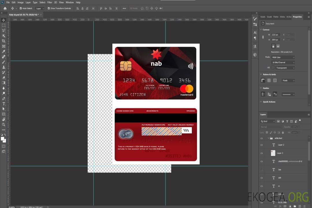 Mastercard de la banque NAB américaine template Mastercard de la banque NAB américaine template